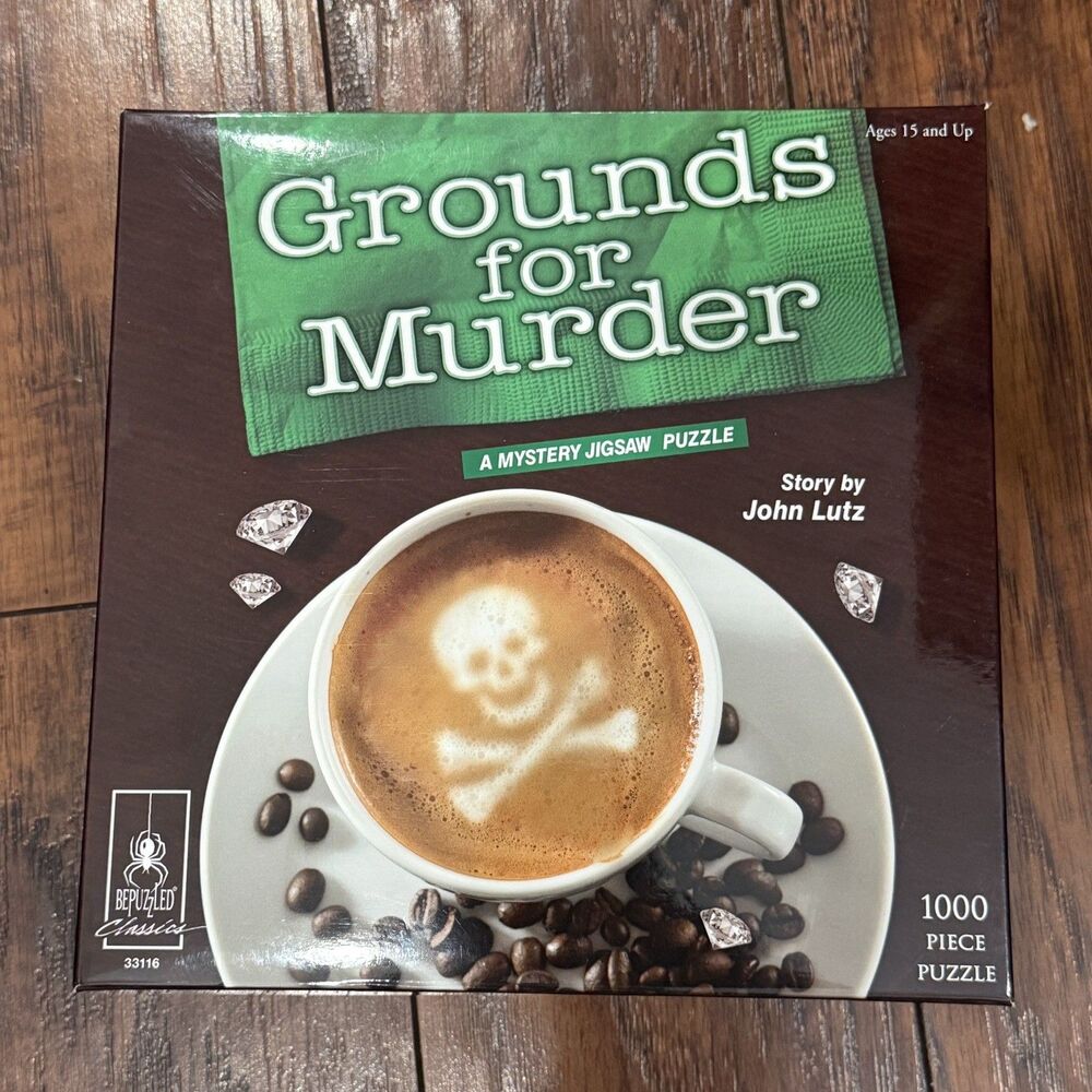 Grounds For Murder 1000 Mystery Jigsaw Thriller Puzzle Story John Lutz USED